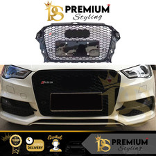 Audi RS3 Style A3 S3 8V Front Main Grille Honeycomb Mesh Grill 13-16 Gloss Black