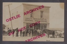 Mott NORTH DAKOTA RPPC 1910 GENERAL STORE Mercantile Co. nr New England Regent