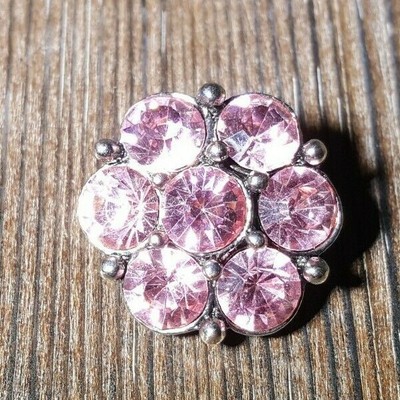 Snap Jewelry Rhinestone Pink 18-20mm Fits Ginger Charms Accessories  
