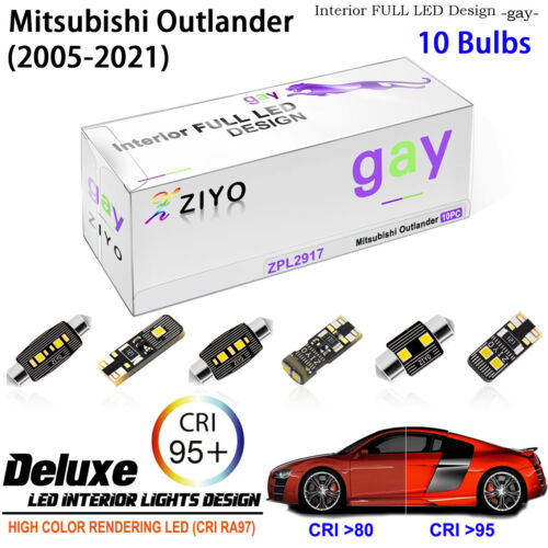 Ampoules DEL blanc dôme intérieur kit de lumière pour 2005-2021 Mitsubishi Outlander - Photo 1/8