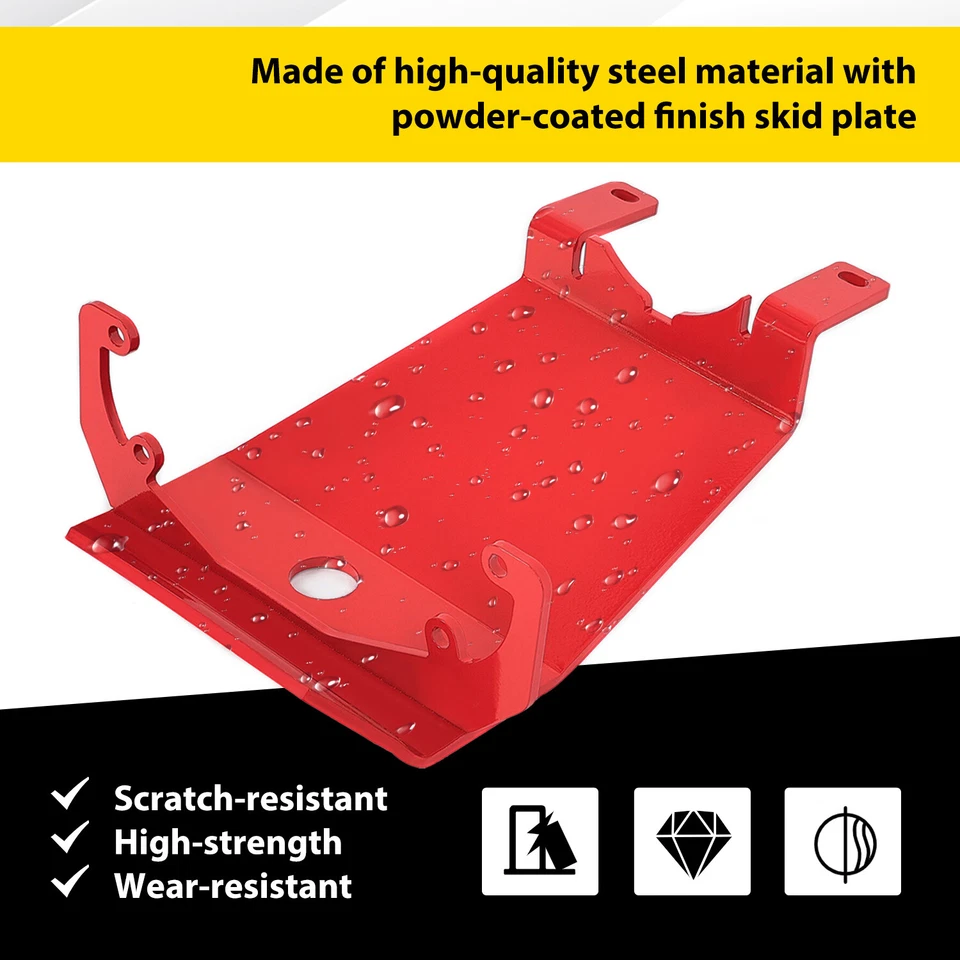 Front Skid Plate Red Steel For Jeep Wrangler 2018-23 / Gladiator 2020-23 RS62116 - Image 2 of 4