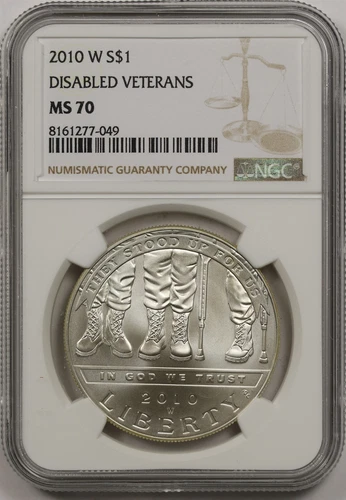 2010-W Disabled Veterans $1 NGC MS 70 Modern Commemorative Silver Dollar