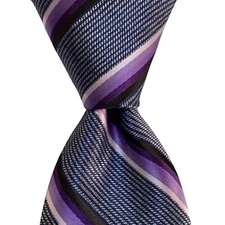PERRY ELLIS PORTFOLIO Men's Necktie Skinny Designer STRIPED Blue/Purple NWT $55