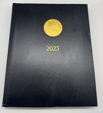 2025 Appointment Book Faux Leather Cover Black Hardcover Calender Daily Monthly