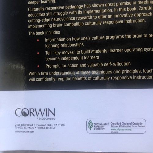 Culturally Responsive Teaching & the Brain: Promoting Authentic Engag…Pre-Owned - Picture 21 of 24