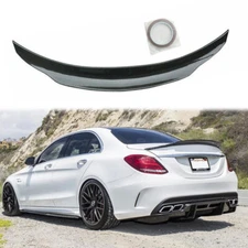 For 2015-2022 Mercedes Benz W205 Sedan Rear Trunk Spoiler Carbon Look PSM Style