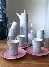 Vintage 60s Polish Ćmielów 'Krokus' Porcelain Coffee/Tea Set Potacki 12pc