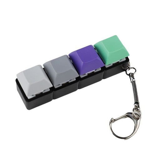 4-Keys Mechanical Keyboard Key Toy Keychain Party Stress Relief DIY Fidget