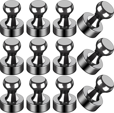 12Pcs Small Strong Black Fridge Magnets - Whiteboard, Office, Classroom, Kitchen