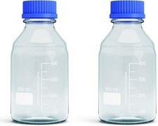 500ml Glass Round Media Storage Bottles with GL45 Screw Cap, Borosilicate Glass
