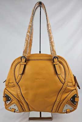 CROMIA LEATHER Mustard Yellow Orange SHOULDER HANDBAG MADE IN ITALY NWT ~READ~