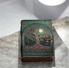 Tree of Life Leather Journal Handmade Vintage Notebook Gift with Aged Paper