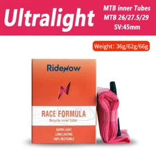 Ridenow Ultralight Mountain Bike Inner Tubes 26/ 27.5/ 29 inch 45MM Presta Valve
