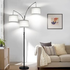 Dimmable Floor Lamp, 3 Lights Arc Floor Lamps for Living Room, Modern Tall St...