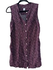 Gap Women’s Dress M pink black sleeveless button front