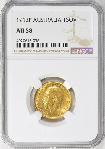 Australia 1912-P Gold Sovereign KM-29 NGC AU-58