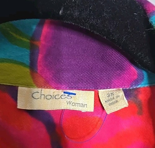 Chaqueta para mujer Choices 3X Rich Designer botón algodón multicolor - Imagen 4 de 5