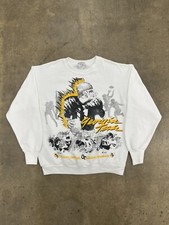 Vintage 90s Georgia Tech Football Crewneck/Sweatshirt White Size Large USA Made