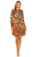 BNWT ZIMMERMANN MANGO FLORAL RIDERS FRILLED MINI DRESS - SIZE 2/8 US (RRP $995)