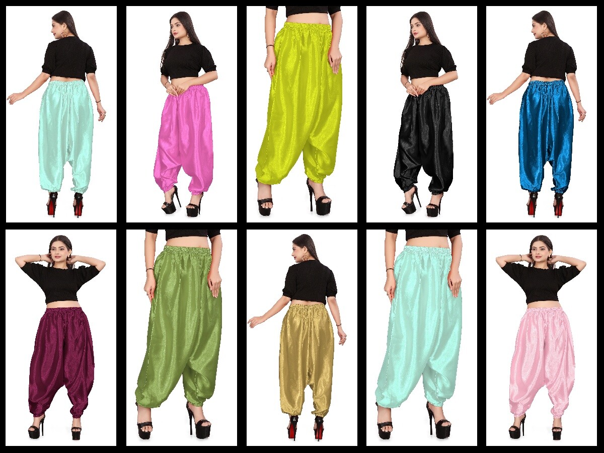 Satin Belly Dance Yoga pants Carnival Harem Pant Aladdin Harem