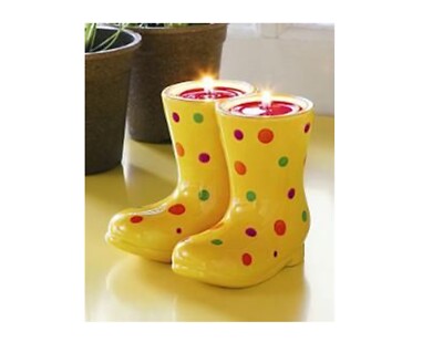 PartyLite Spring Emotions Wellies Tealight Holder P90247