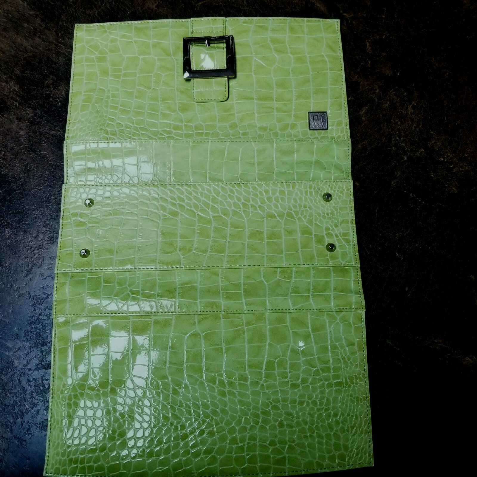 RARE Miche Lime Green Faux Reptile Textured Purse Cover No Bag