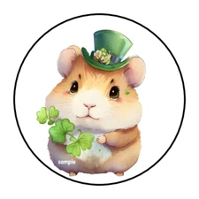 30 CUTE ST PATRICKS DAY STICKERS ENVELOPE SEALS LABELS 1.5" ROUND CLOVER