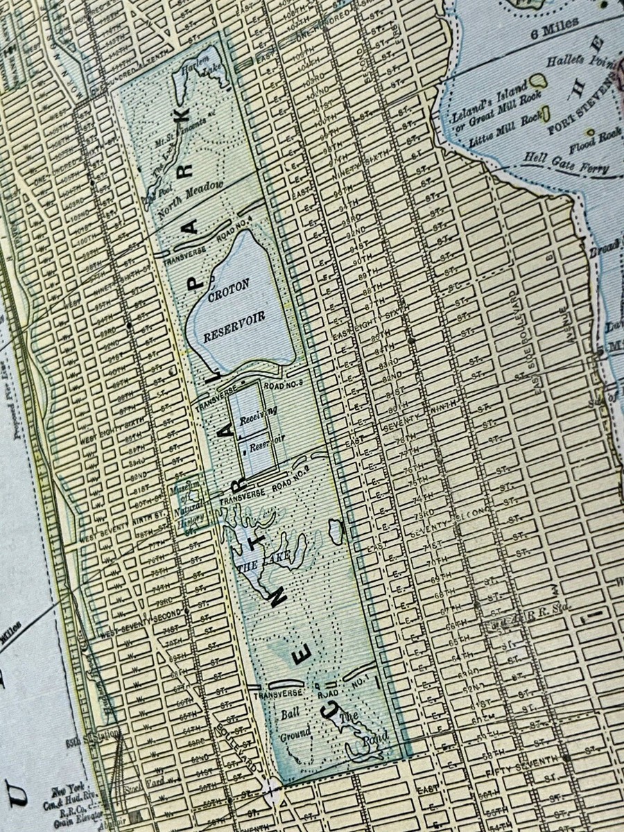 Antique 1901 New York City Map 14” X 22” | eBay