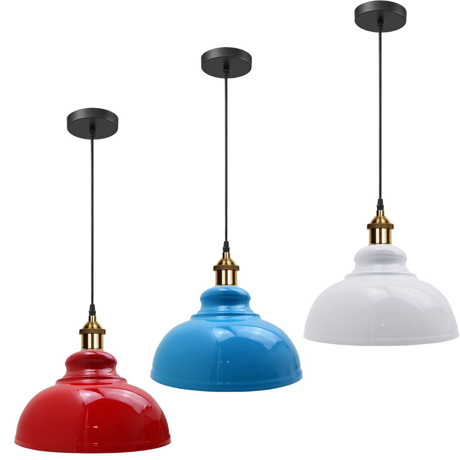 Lustre industriel rétro suspension cage en métal pour ampoule E27
