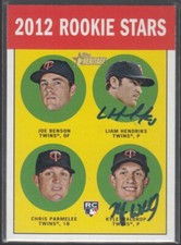 LIAM HENDRIKS KYLE WALDROP 2012 Topps Heritage #333 RC TTM/IP Signed Autographed