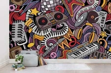 3D Graffiti Muilt-color Self-adhesive Removable Wallpaper Murals Wall Sticker FC
