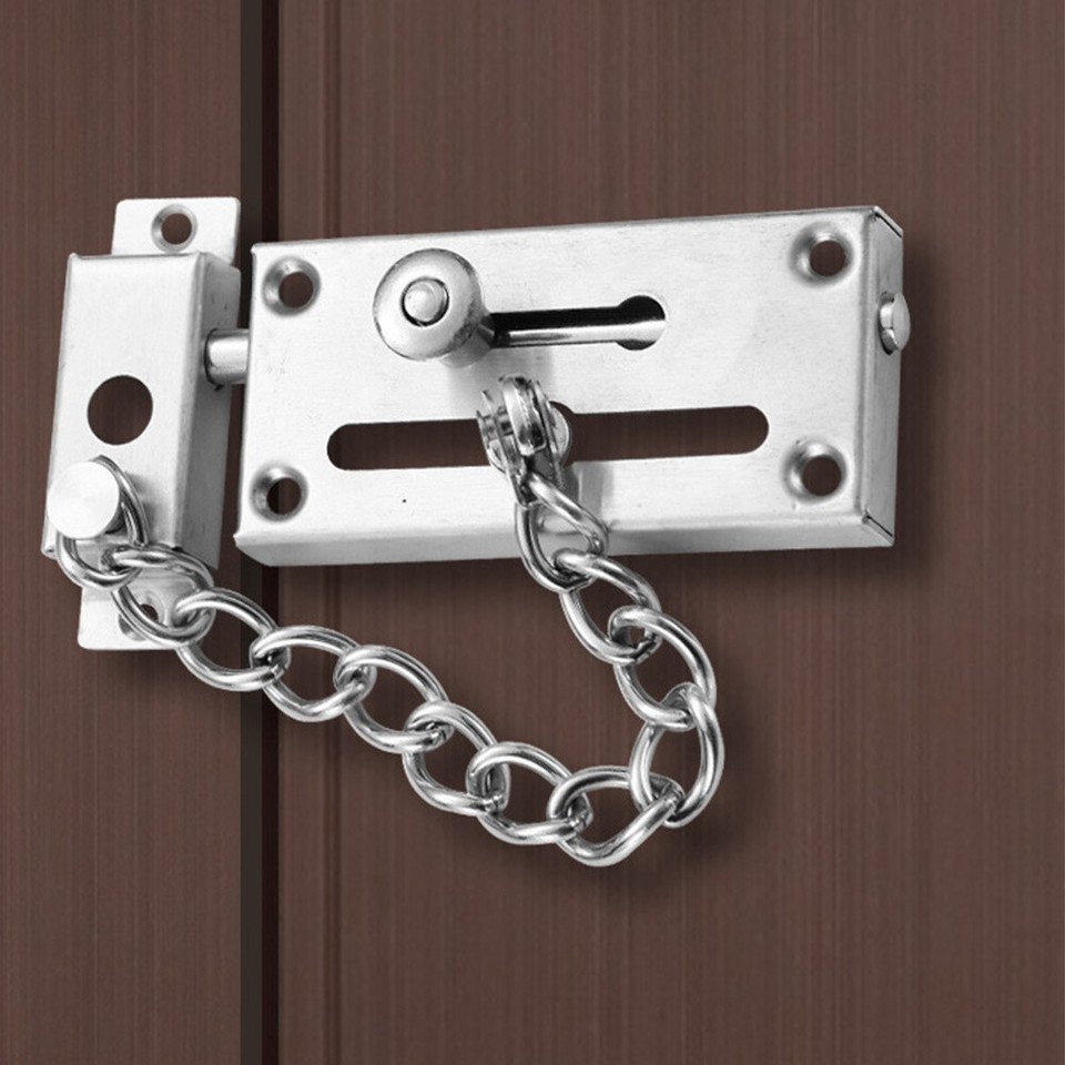 Silver Security Door Chain Apartment And Hotel Door Safe Guard Lock