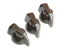 *NEW Set of 3 CHICKEN HEAD POINTER KNOBS for Amps, Pedals + Guitars Brown