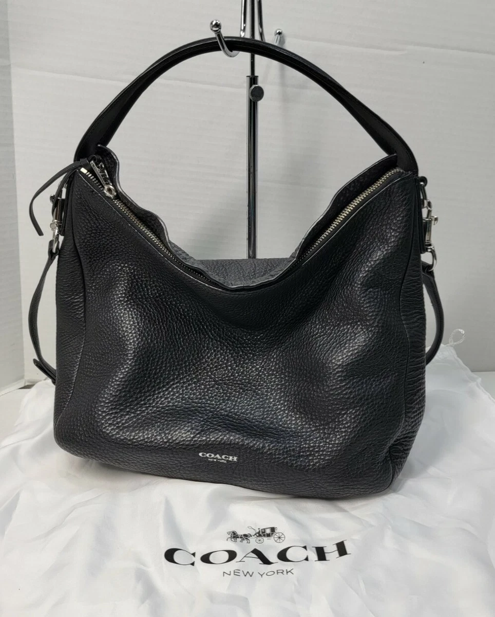 Coach 31623 Bleecker Sullivan Black Pebbled Leather Hobo Bag