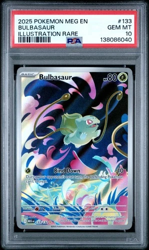 2025 Pokemon Mega Evolution Bulbasaur #133 GEM MT PSA 10 Illustration Rare