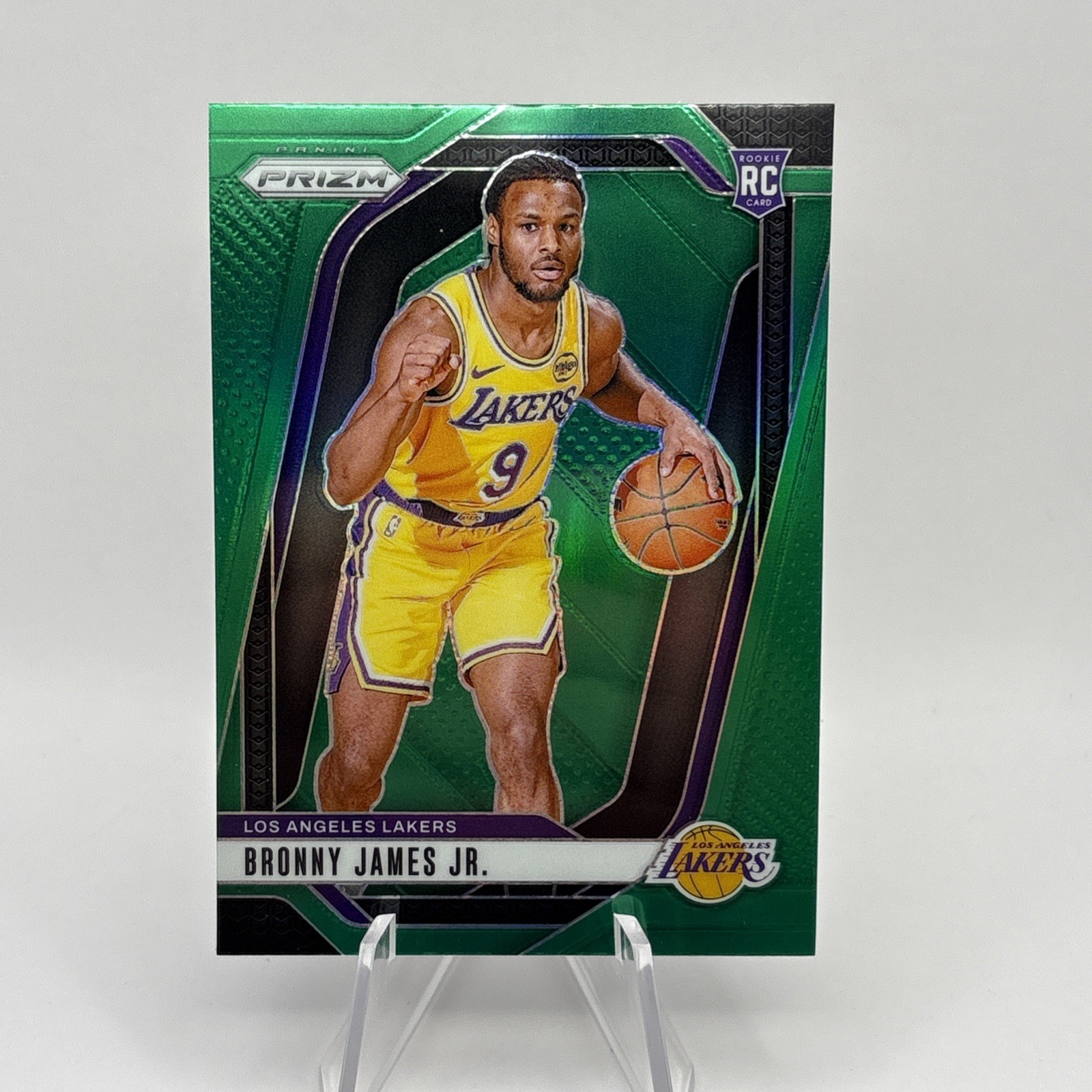 2024-25 Prizm Bronny James JR Green Prizm Los Angeles Lakers Rookie RC #243