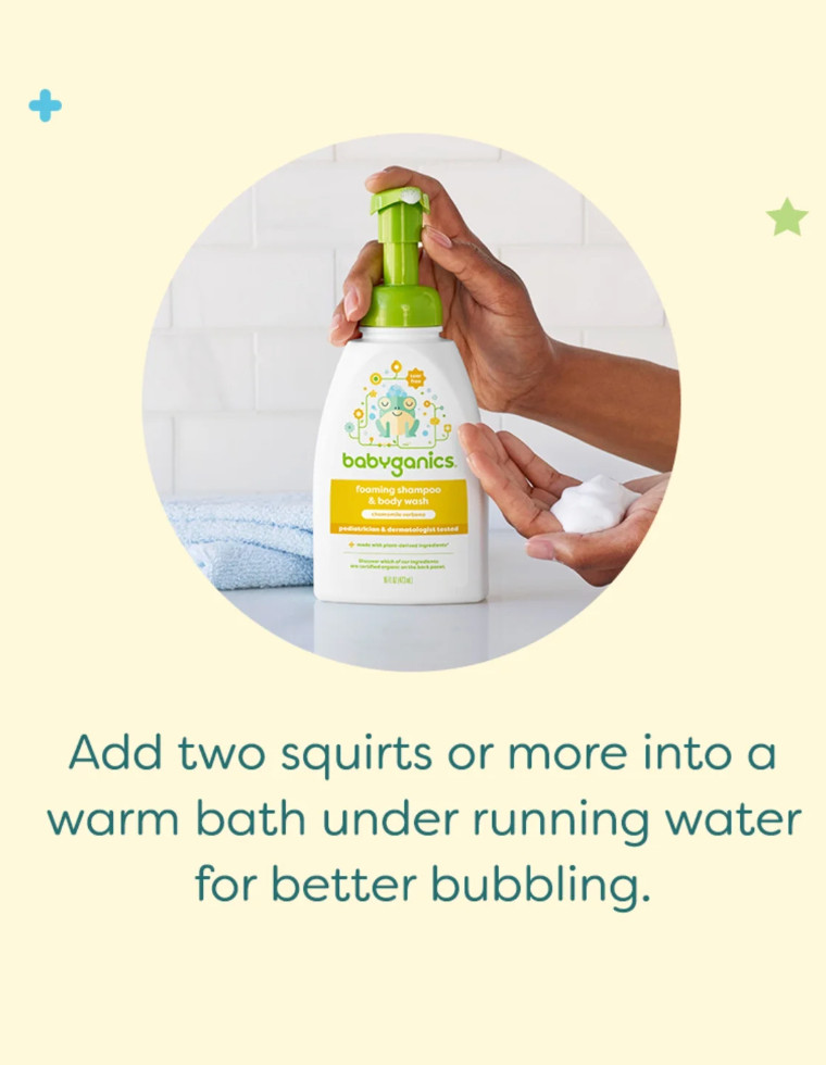 3x Babyganics Squeeze Foam Shampoo + Body Wash Chamomile Verbena (7 FL OZ)