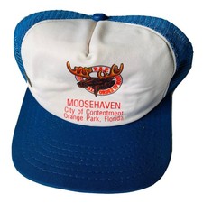 Moosehaven P.A.P. New Era Pro Design Vintage Trucker Hat Cap Blue Made in USA