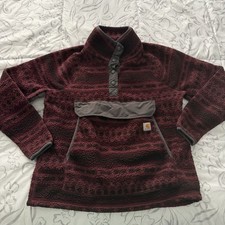 Carhartt Womens Hi Pile Fleece Sherpa Jacket Size M All Over Print Cozy Warm