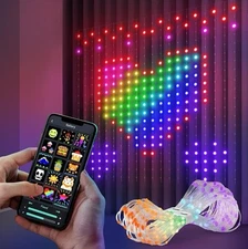 LED Smart Curtain Light with APP Curtain Strip Lights with Programmable Music...