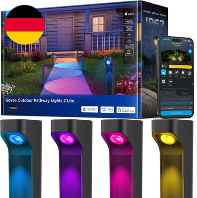 Govee Wegeleuchten Außen 2 Lite RGBWIC, Smart Gartenbeleuchtung Mit IP67 Wasserd
