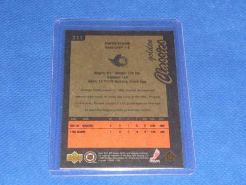 2002-03 UPPER DECK MVP GOLDEN CLASSICS #211 MARTIN PRUSEK 1/50 FIRST COPY - Picture 3 of 3