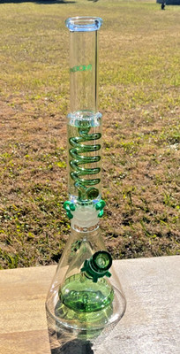 Nice 17.75''Phoenix Star 5mm Freezable Glycerin Coil Water Pipe Bong Bubbler