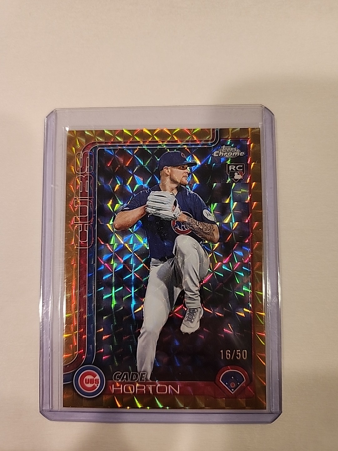 2025 Topps Chrome Update Cade Horton Gold Refractor Rookie #16/50 USC63 Cubs GEM