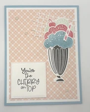 Stampin’ Up Ice Cream Soda Valentine's Day Card Kit, Set of 5, DSP, Pearl Hearts