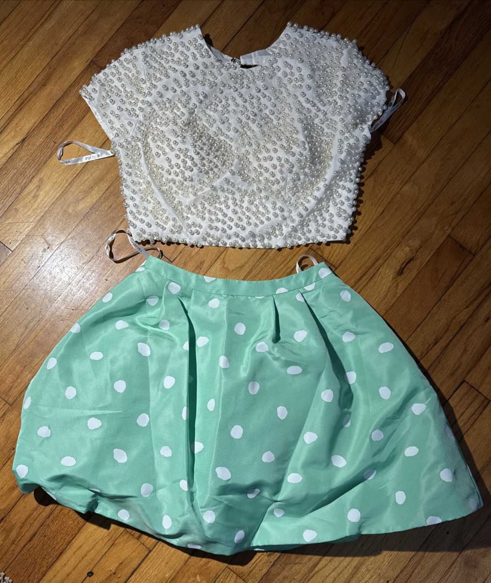 pink and green mehndi dress Two Pieces Tulle Short with Beaded Homecoming Dresses US0 / Custom Color