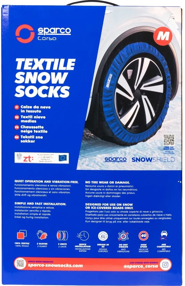 Sparco Set di 2 Calze da Neve in Tessuto Nero Silenziose - Taglia M| SPARCO - Imagen 3 de 4