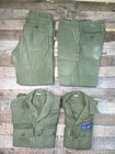 Lot of 4 Vintage US Military OG 107 Shirts and Pants Sateen Vietnam War Mens USA