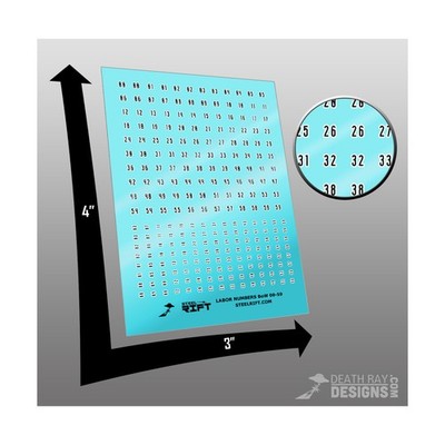Labor Numbers 0-59 - Black on White New