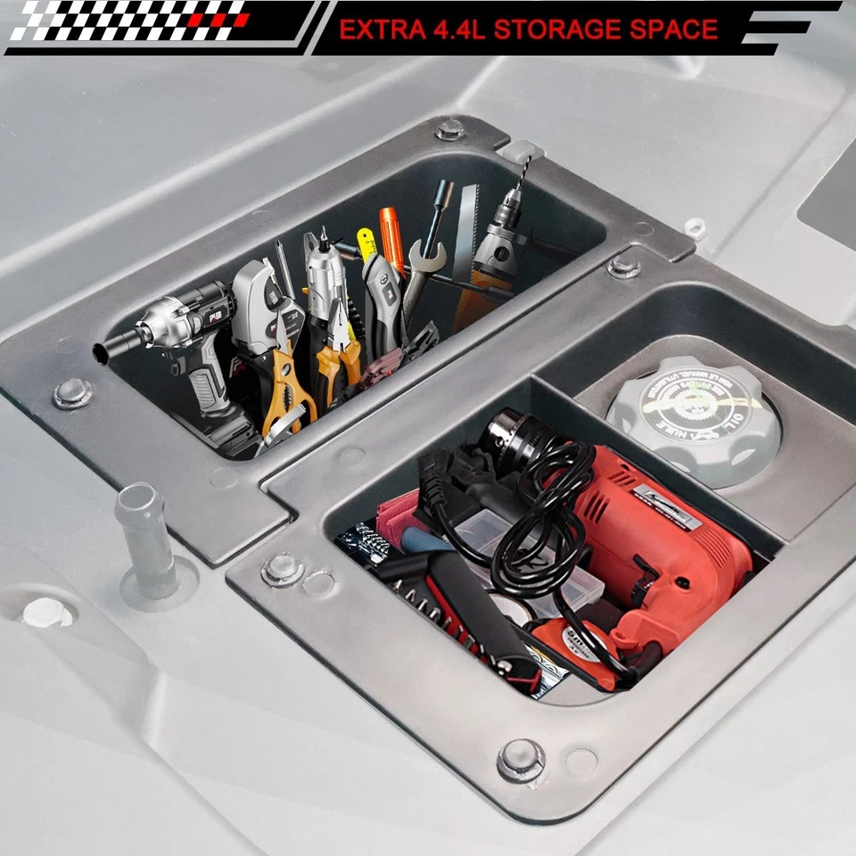 Cubo de almacenamiento debajo del asiento impermeable SHINJEW para Honda Pioneer 700-2 700-4 2014-2025 Foto 3 de 4